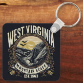 Retro West Virginia Sleutelhanger (Achterkant)