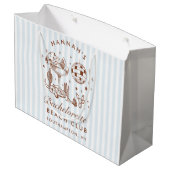 Retro Western Blauw Bachelorette Groot Cadeauzakje (Achterkant Gekanteld)