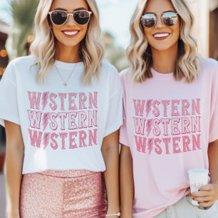 Retro Western Cowgirl Bachelorette Bruidsfeest T-shirt