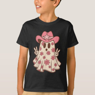 Retro Western Halloween Cowboy Cowgirl Ghost Boo P T-shirt