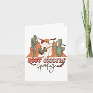 Retro Western Halloween Schattige Ghost Fun Boot S Kaart