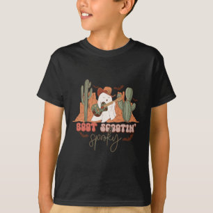 Retro Western Halloween Schattige Ghost Fun Boot S T-shirt