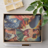 Retro Western Land Meisjes Tissuepapier (Geschenk)