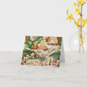 Retro  Western Landschap Stof Blank Kaart (Gele Bloem)