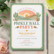Retro Western Pickleball Verjaardagsfeest