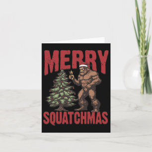 Retro Western Prettig Sasquatch Kerstmis Funny Big Kaart