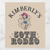 Retro Westerne 50ste Rodeo Verjaardag Wijn Etiket (Enkel label)