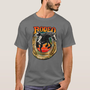 Retro Westerne Cowboy Cowgirl Hoefijzer Bar T-shirt