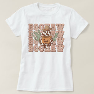 Retro Westerne Cowboy Ghost Boo Haw Halloween T-shirt
