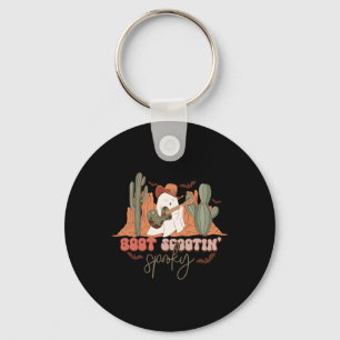 Retro Westerne Halloween Cute Ghost Funny Boot Sco Sleutelhanger