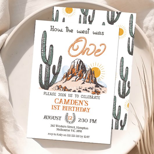 Retro Westerne hoe het Westen één 1e verjaardag wa Kaart