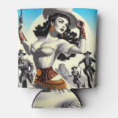 Retro Westerne Pin-up Blikjeskoeler (Voorkant)