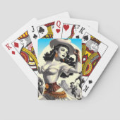 Retro Westerne Pin-up Pokerkaarten (Achterkant)