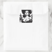 Retro Westerne Pin-up Vierkante Sticker (Tas)