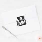 Retro Westerne Pin-up Vierkante Sticker (Envelop)