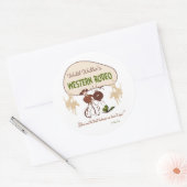 Retro 'Westerne Rodeo' Ronde Sticker (Envelop)