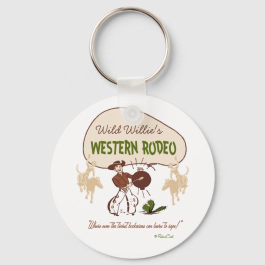 Retro 'Westerne Rodeo' Sleutelhanger (Voorkant)