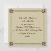 retro westerse landelijke cowboy bruiloft aankondiging (Achterkant)