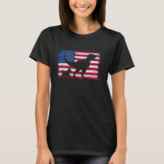 Retro Wheaten Terrier 4 juli Amerikaanse vlag T-shirt