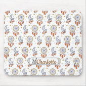 Retro Whimsical Boho Pattern Monogram Name Muismat (Voorkant)