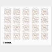 Retro Whimsical Boho Pattern Name Birthday Vierkante Sticker (Vel)