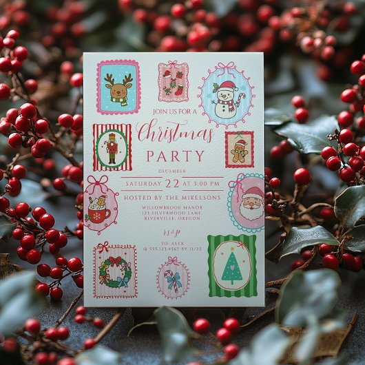 Retro Whimsical Christmas Kaart