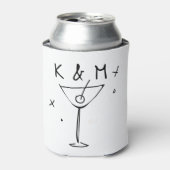 Retro Whimsical Martini Hand getekende aangepaste  Blikjeskoeler (Blikje Voorkant)