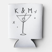 Retro Whimsical Martini Hand getekende aangepaste  Blikjeskoeler (Voorkant)