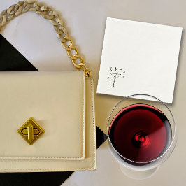 Retro Whimsical Martini Hand getekende aangepaste  Servet