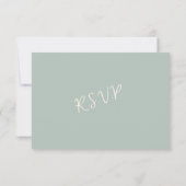 Retro whimsical script beach destination wedding RSVP kaartje (Achterkant)