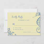 Retro whimsical script beach destination wedding RSVP kaartje (Voorkant)
