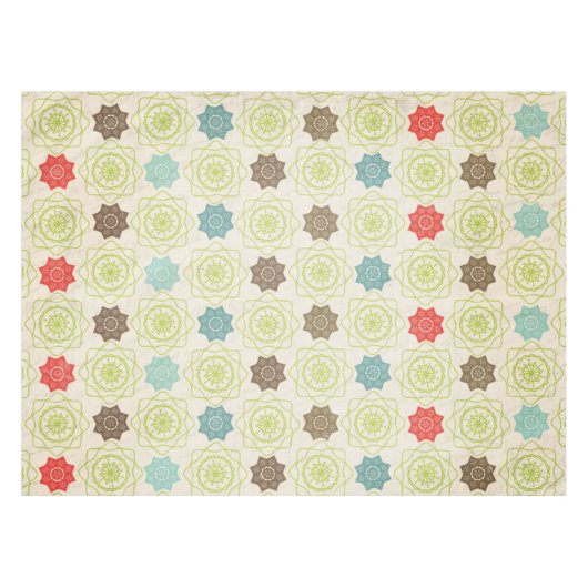 Retro Whimsical Snowflakes Tablecloth Tafelkleed (Voorkant (Horizontaal))