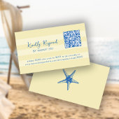 Retro whimsical summer beach QR code online RSVP Informatiekaartje