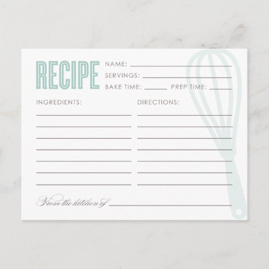RÉTRO WHISK | Cartes recettes (Devant)