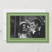 Retro White and Green Wedding Save the date Photo Kaart (Achterkant)