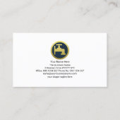 Retro White Blue Column Plumbing Icon Button Visitekaartje (Achterkant)
