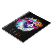 Retro White Cat met Oranje Zonnebril Notitieboek (Linkerzijde)