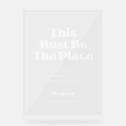 Retro White Ce doit être l'endroit mariage Clear (Recto)