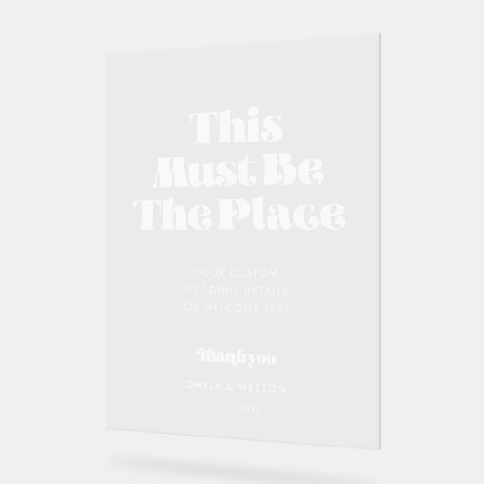 Retro White Ce doit être l'endroit mariage Clear (Angle)