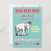 Retro White Elephant-kerstfeestjes Kaart (Achterkant)