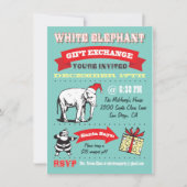 Retro White Elephant-kerstfeestjes Kaart (Voorkant)