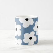 Retro White Flowers Koffiemok (Center)