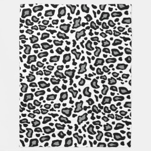Retro White leopard Pattern Fleece Blanket Gift Deken