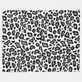 Retro White leopard Pattern Fleece Blanket Gift Deken (Voorkant (Horizontaal))