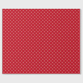 Retro White Polka Dot op Red Kerstfeestdag Cadeaupapier (Vlak)