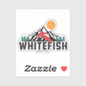 Retro Whitefish Bergski Sticker (Vel)