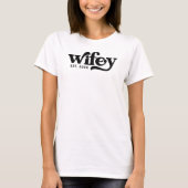 Retro Wifey Hubby Matching Groovy Personalized T-S T-shirt (Voorkant)
