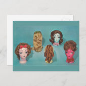 Retro Wig Briefkaart (Voorkant / Achterkant)