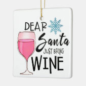 Retro Wijn Kerstversiering, Grappige Wijnliefhebbe Keramisch Ornament (Links)