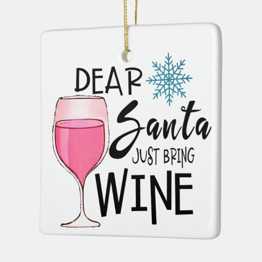 Retro Wijn Kerstversiering, Grappige Wijnliefhebbe Keramisch Ornament (Links)